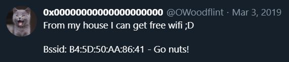 OWoodflint BSSID location!